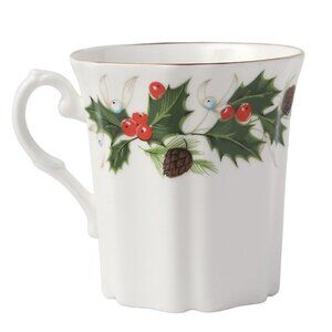 Vintage Royal Grafton NOEL Christmas Mug Bone China England Holly Berries Gold
